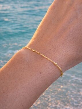 1.8mm Gold Satellite Chain Custom Bracelet